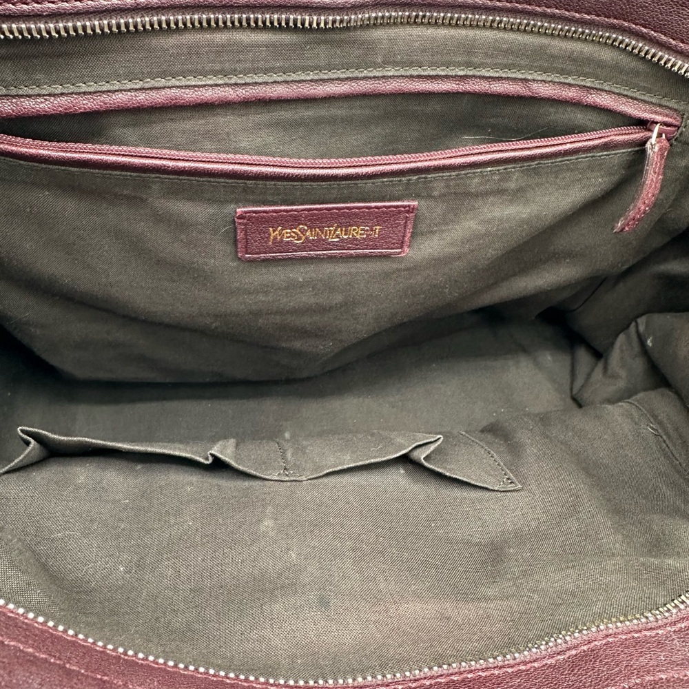 Yves Saint Laurent Vintage Top Handle Cabas Chyc Bag Burgundy Leather - Picture 7 of 7